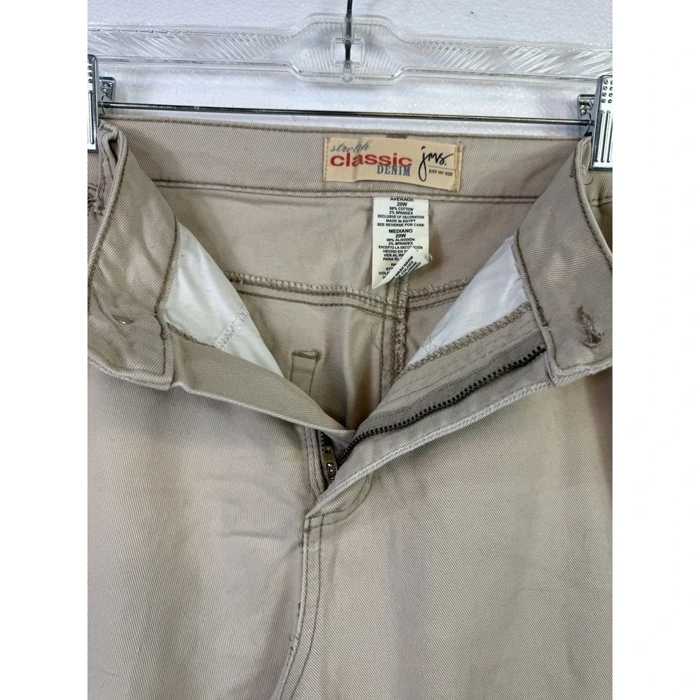 JMS Just My Size Sz 20W Beige Stretch Classic Denim Tapered Jeans‎ Women 42/30